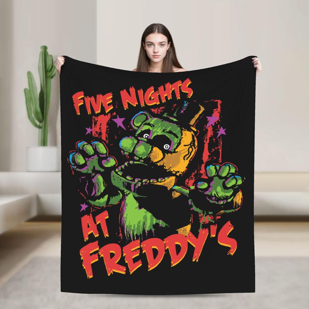 Bei Freddys Phantom Freddy Decken Fleece Herbst FNAF Spiel Atmungsaktiv Warm Überwürfe für Bettwäsche Schlafzimmer Bettwäsche Überwürfe