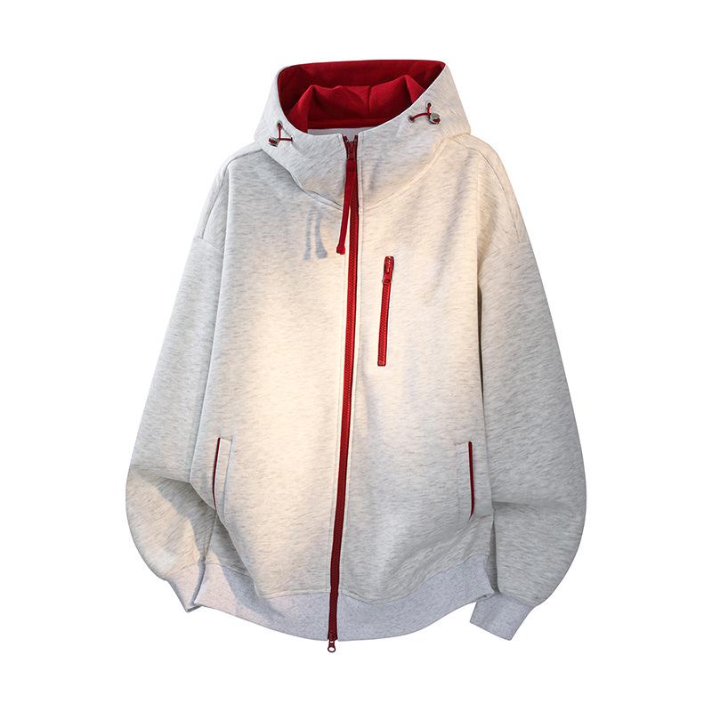 Unisex Autumn Colorblock Hoodie Cardigan - Trendy Sporty Jacket