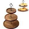 2/3-Layer Round Tiered Fruit Plate Decorative Cake Serving Tray Wooden Cupcake Stand  Christmas