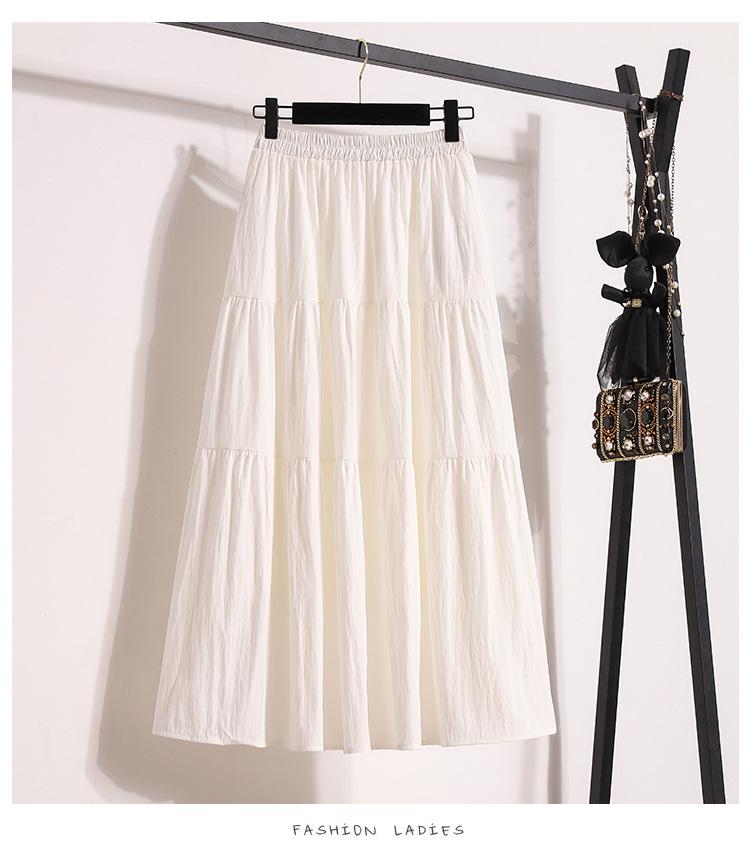 Plus Size Pink Summer A-Line Skirt with Sweet, Slimming Waist-Cinched Layers