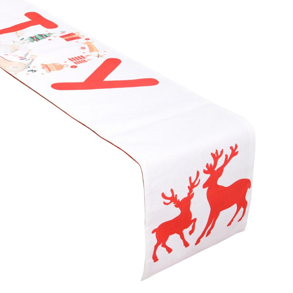 Merry Christmas Table Runner Dining Table Decoration Double Layer Tablecloth