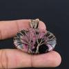 Rhodonite Gemstone Pendant | Oxidized Copper Wire Wrapped | Necklace Pendant | Handmade Copper Pendant Jewelry Gift For Her/himLC-306