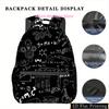 1pc Printed Mathematical Formula Science Symbol Backpack, Zipper Personality Hand Wash Design Multi-purpose Fashion Commuter Pat