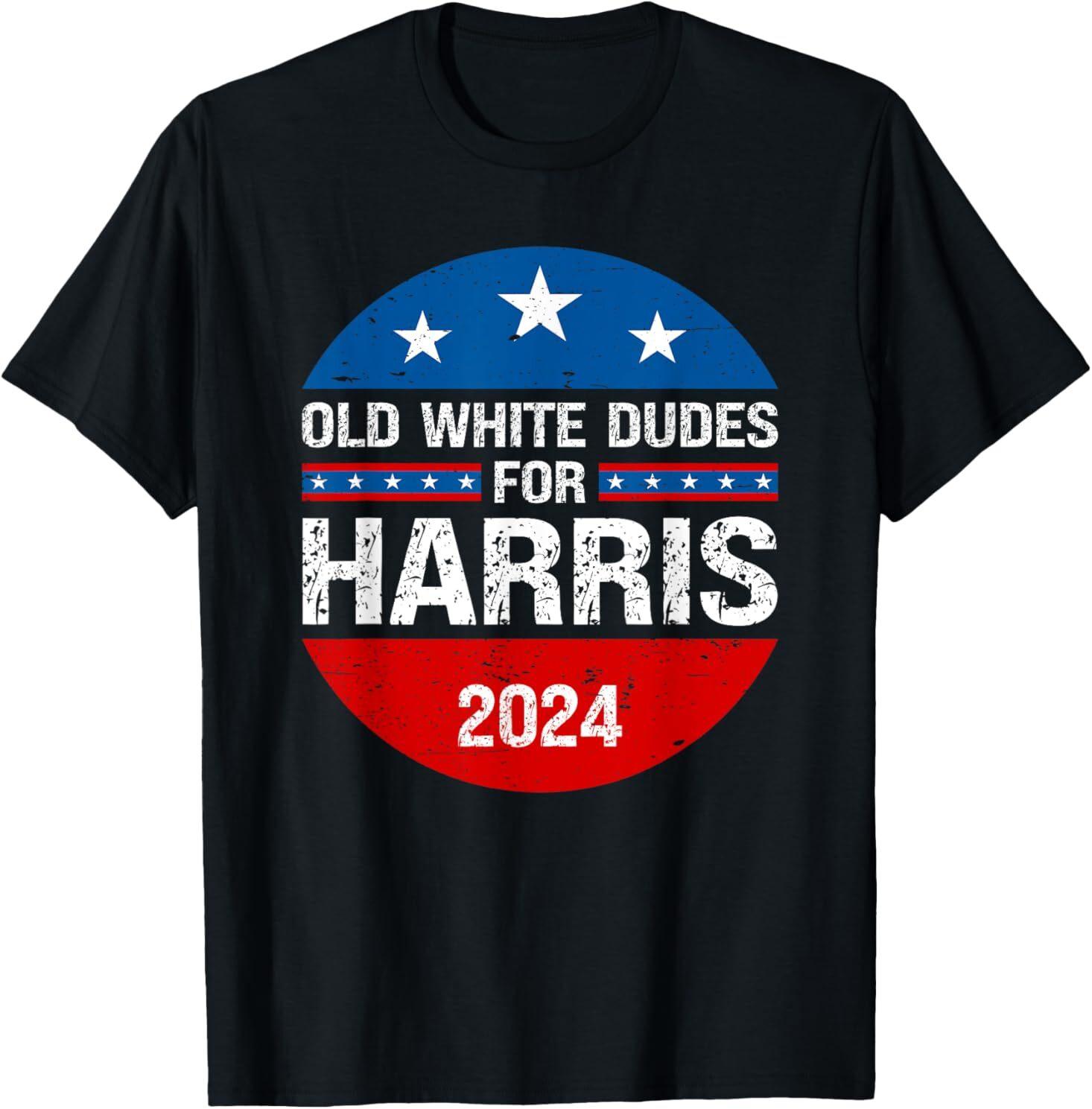 Vintage Old White Dudes For Harris 2024 Harris For President T-Shirt XXL