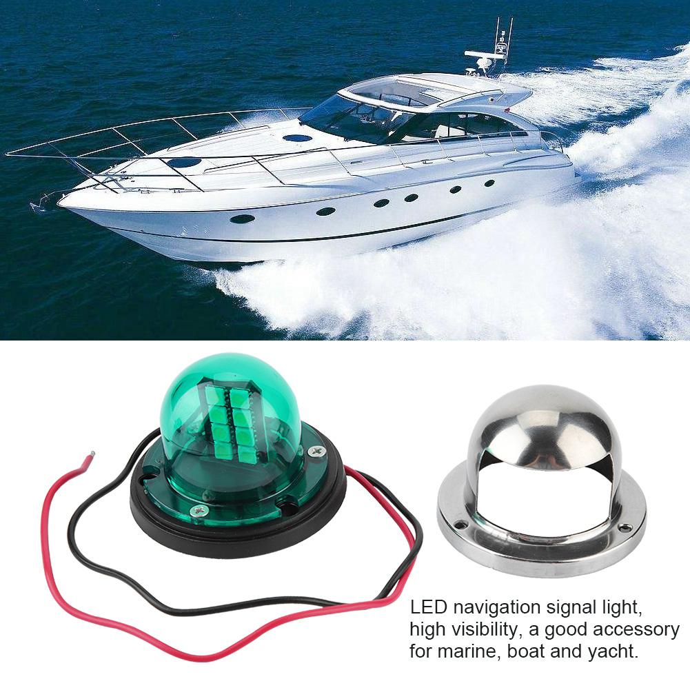 1 Pair Red & Green LED Navigation Light Signal Lamp Sidelight for Marine Boat Yacht Accessory