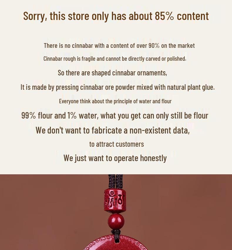 Authentic Natural Cinnabar Zhong Kui Pendant Necklace - Men's Charm Accessory