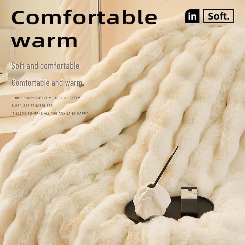 Thickened Rabbit Plush Fleece Blanket
