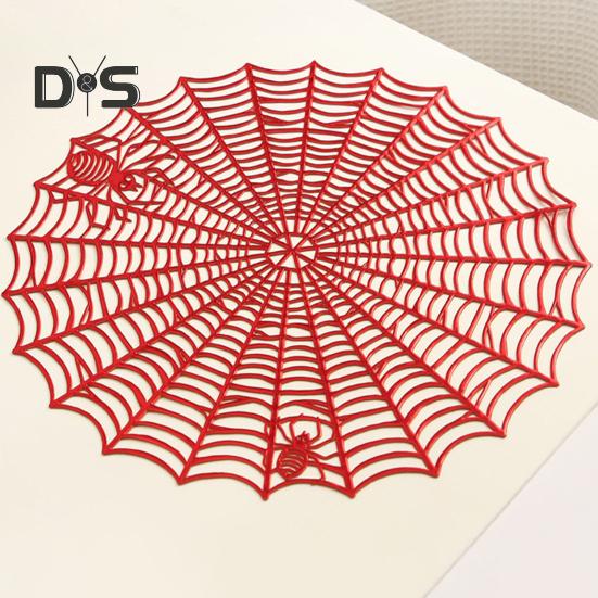 Placemat Spider Web Shape Table Mat Easy To Clean Heat Resistant Table Placemat for Home Halloween Decor