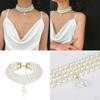 Elegant Multilayers Simulated Pearls Strand Necklace Cluster Statement Bib Choker Costume Jewelry