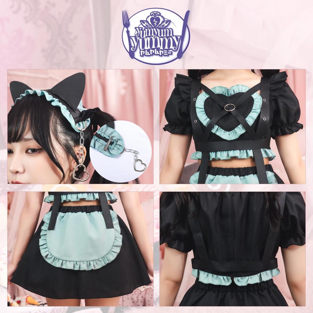 Clearstone Yum Yum Yummy Cosplay Halloween Bondage Cat Maid Women's Black