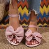 2025 New Large Size Women's Shoes Flat Sandals Women's Summer Wear Casual Simple Soft Sole Bow Beach Sandals 36-43 Woman Shoes