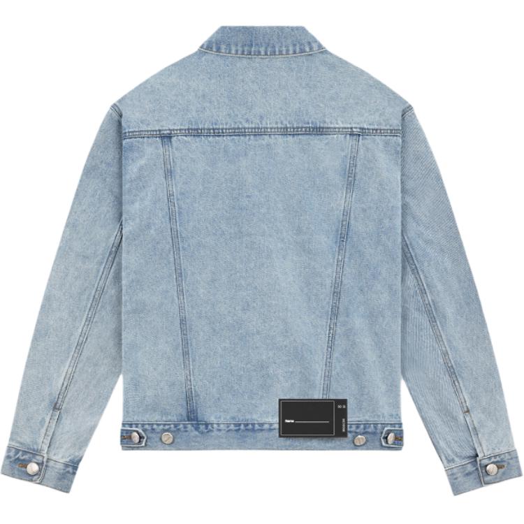 We11done Washed Vintage Classic Loose Casual Round Logo Denim Jacket Unisex jackets WD-DJ4-20-017-U-ICE