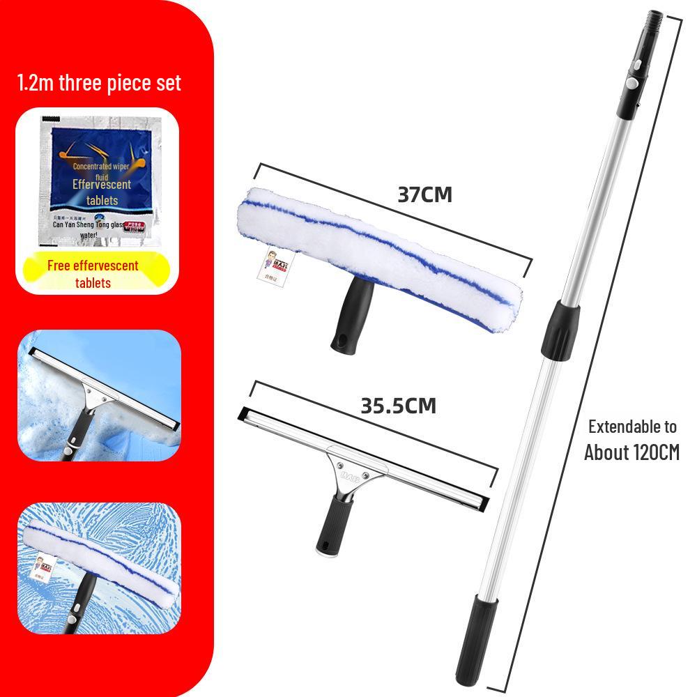 Telescopic Glass Cleaning Squeegee - Professional High-Rise Window Cleaner