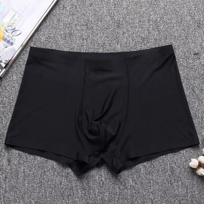 Men Boxer Underwear Solid Color U-Convex Breathable Shorts Briefs Elastic Mid-Waist Casual