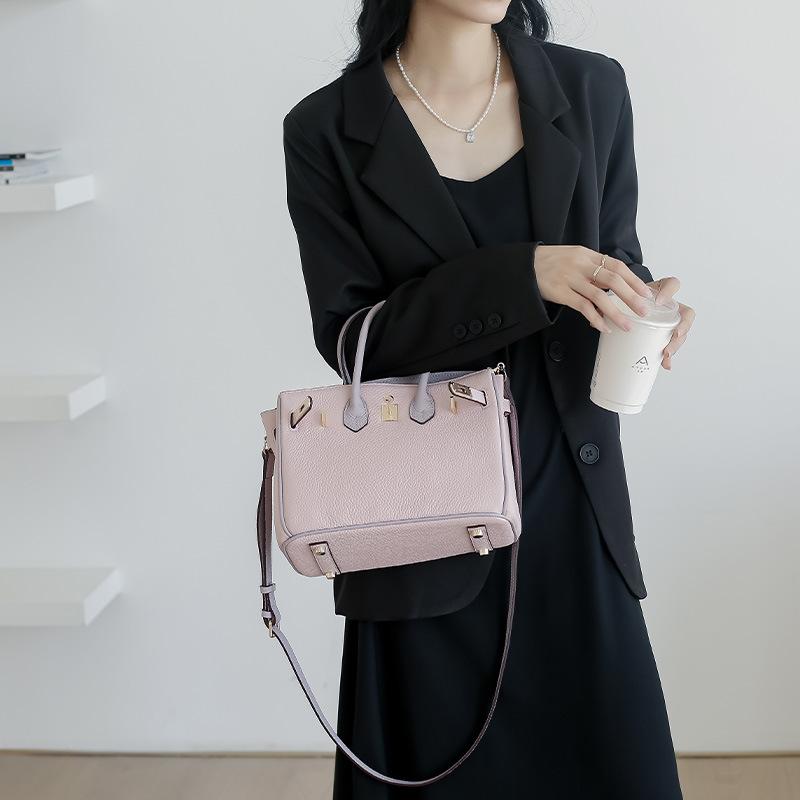 First Layer Cowhide Platinum Bag, Genuine Leather Women'S Bag, Large-Capacity Handbag, Strict Women'S High-End Commuting Shoulder Messenger Kelly Bag