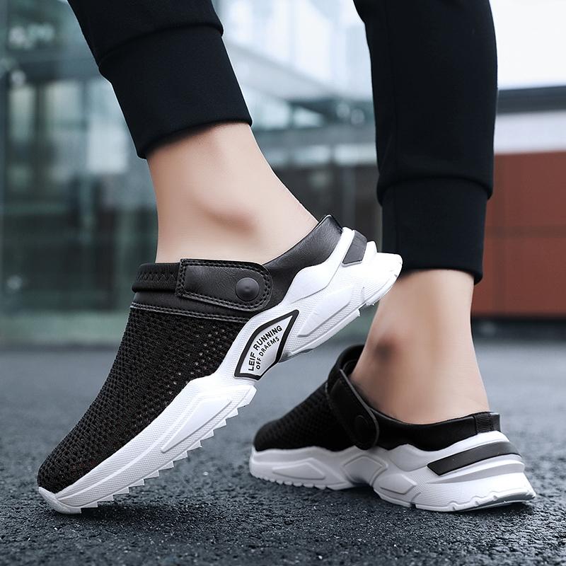 Sandali da uomo alla moda, estivi, da esterno, con plateau, firmati, in rete traspirante, imbottiti, da spiaggia, da infilare, leggeri, da uomo, sneakers