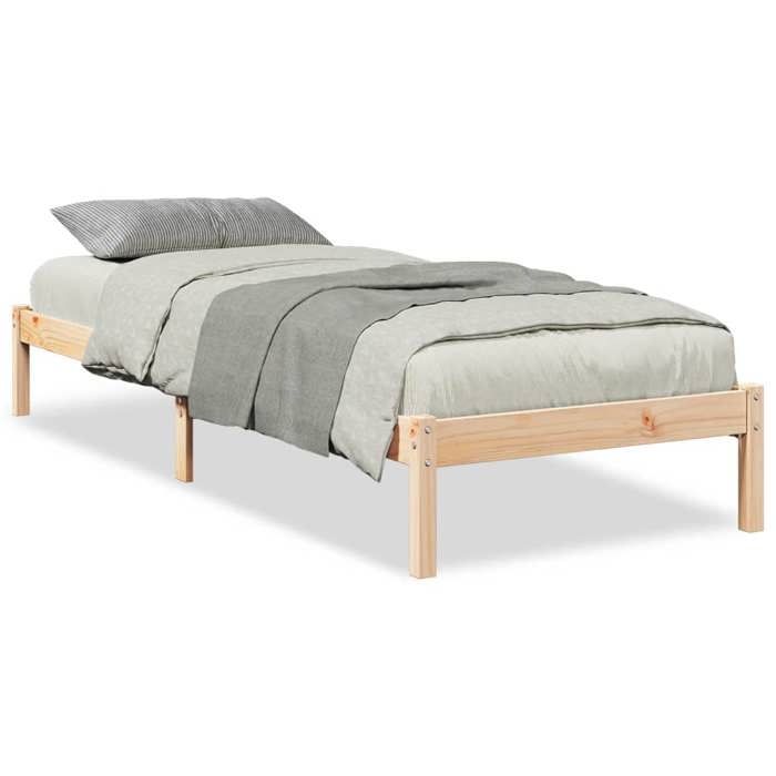 VidaXL Extra Long Bed Frames Without Mattress 90x210 Cm Solid Pine Wood, Bed, Bedroom Furniture, Wooden Bed, Single Bed, 852402