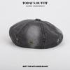 Japanese High end Denim Gradient Beret Ripped Denim Beret Vernacular Retro Versatile Old Painter Hat