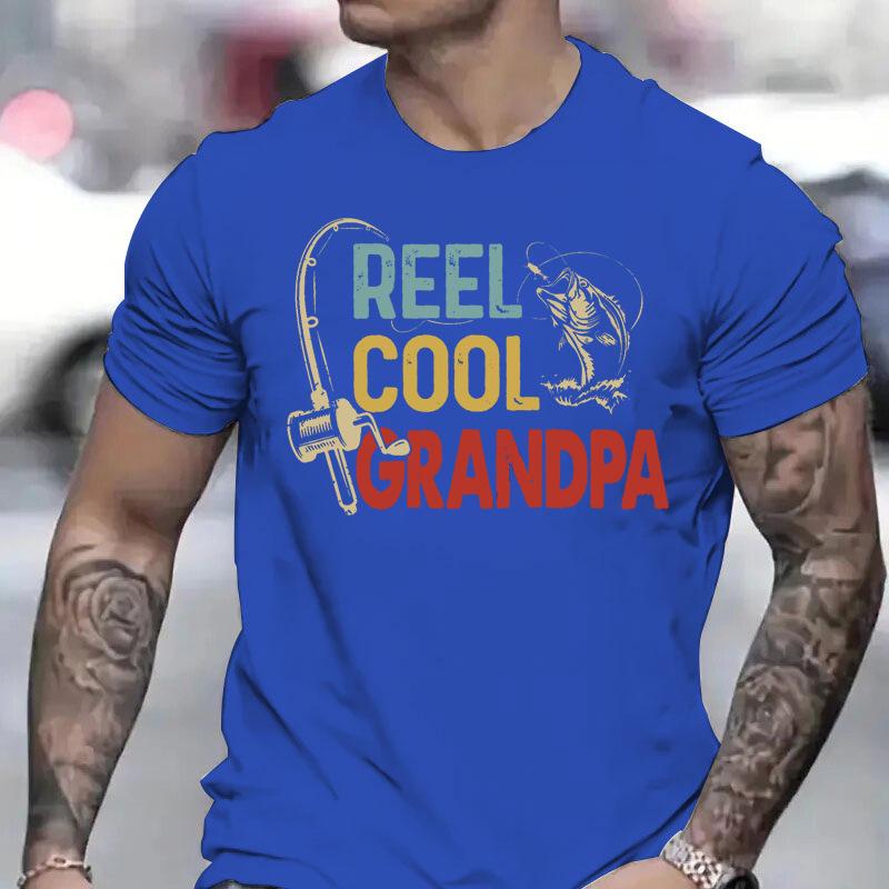 Vintage Reel Cool Dad Print Unisex Tshirt Fashion Fishing Lover Daddy Tee Casual Short Sleeve Streetwear Father Day Shirts Gifts