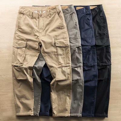 Tuta da lavoro da uomo coreana a vestibilità larga - Pantaloni casual estivi multi-tasca