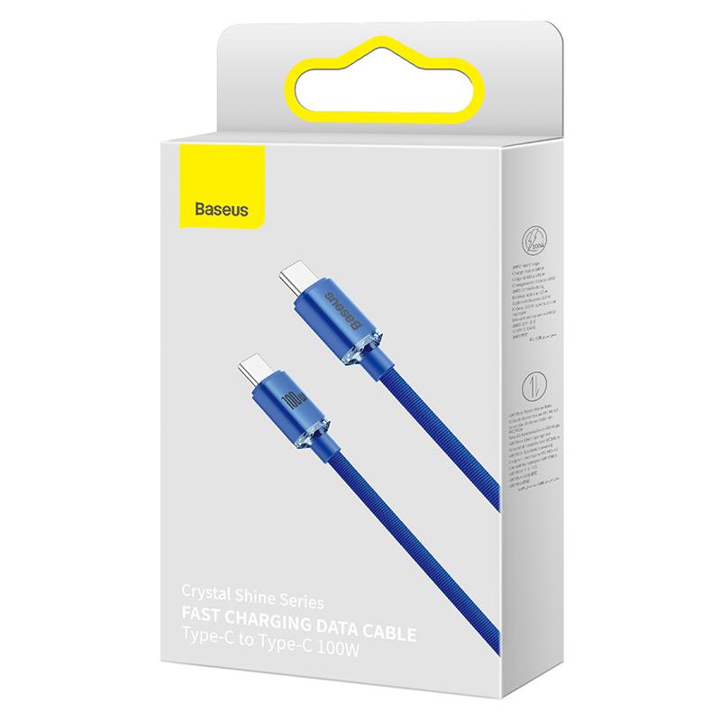 Baseus 100W Type C Cable Blue Fast Charging Charger Wire For IPhone Macbook Samsung Xiaomi Type C Data Cables