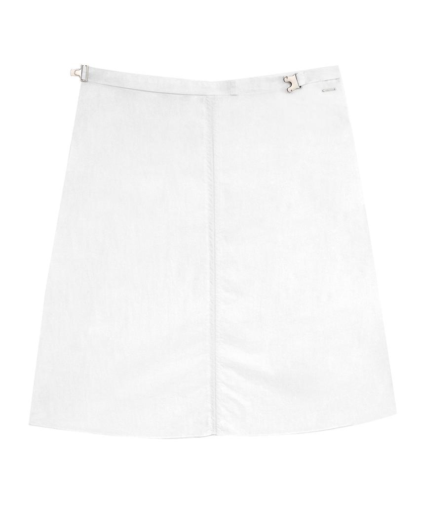 Teulimingbeodeu Belted Shirring Wrap One-Piece [White]