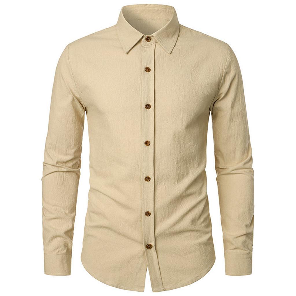 Men'S Long Sleeved Shirt Casual Solid Color Shirt Paired With Shirt