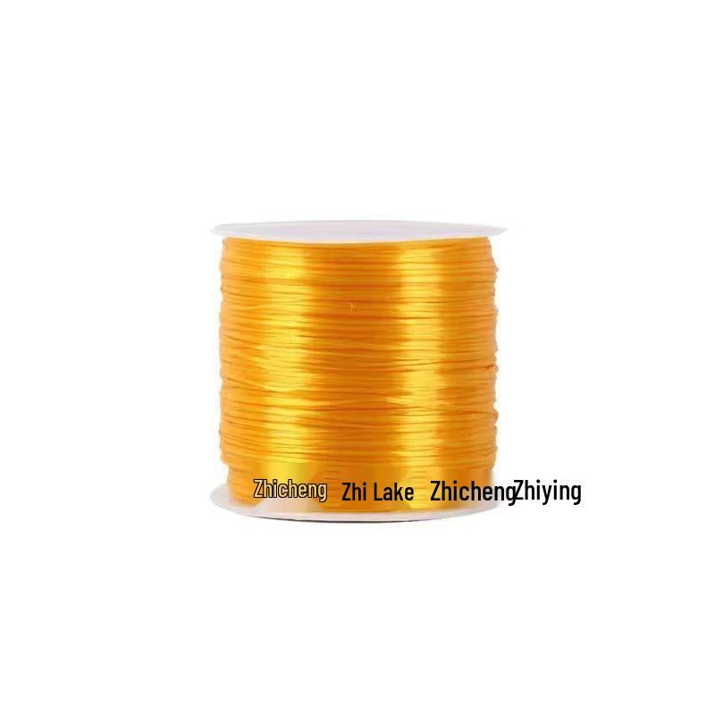 Elastic Crystal Agate Jade Bracelet Cord - 50m Non-Fade Roll, Flat Bead Design