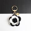 Fashion Camellia Tassel Keychian for Woman Luxury Jewelry Bag Decoration Party Accessories Bag Charm