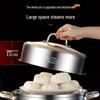 Huajida Stainless Steel Three-Layer Steamer Basket for Induction and Gas Stoves