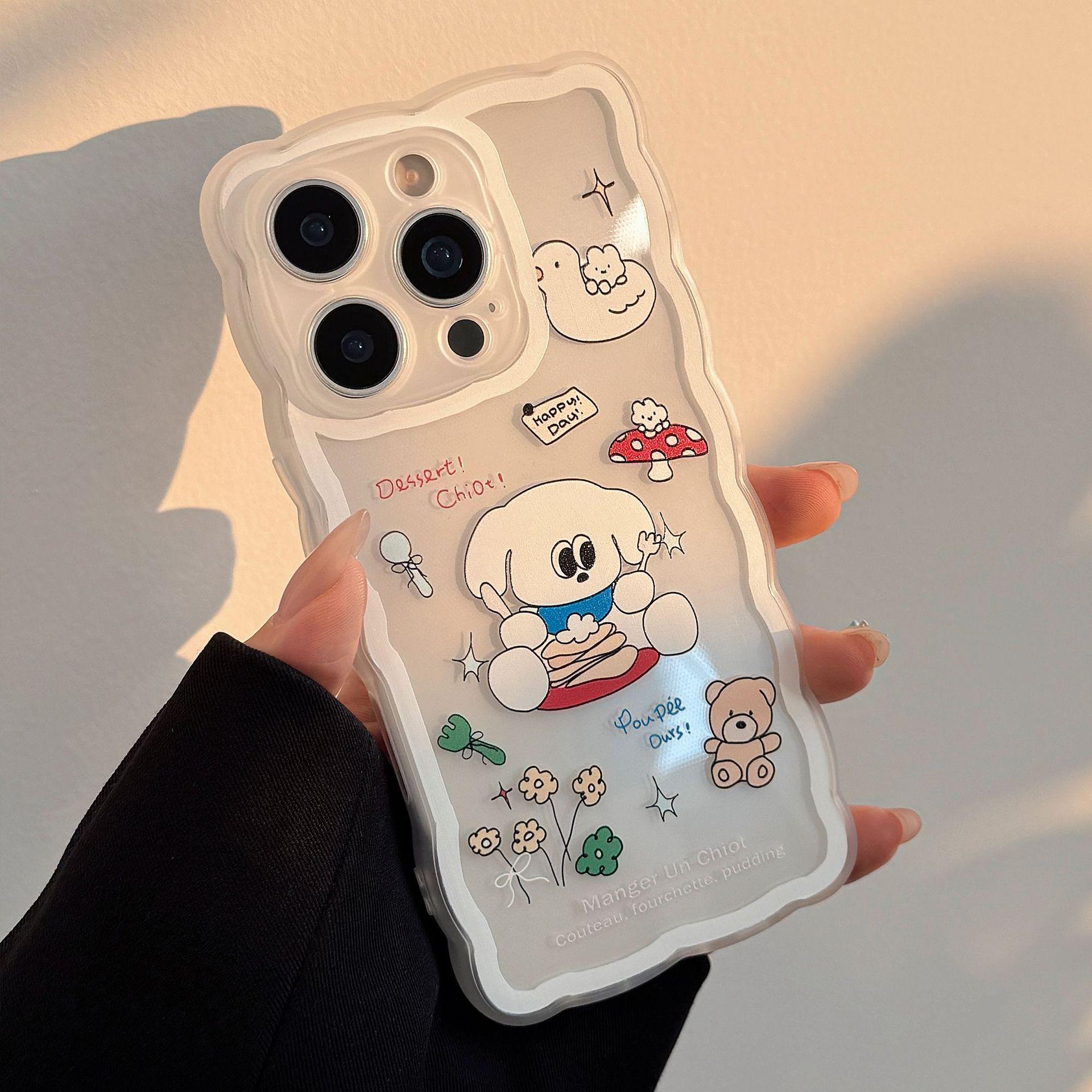 

Applicable To Apple 16 Promax Mobile Phone Case Iphone15 Cute Dry Rice Puppy 14 All Inclusive 1316 Transparent 13