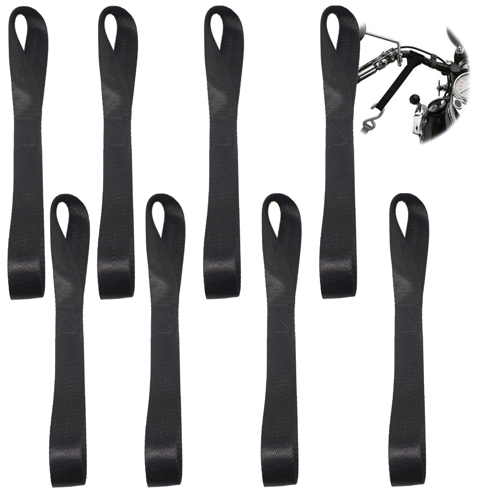 HUIKKJP Ремень для крепления груза, Набор из 8 штук (черный) 1,0 x 11,8 дюймов (2.5 x