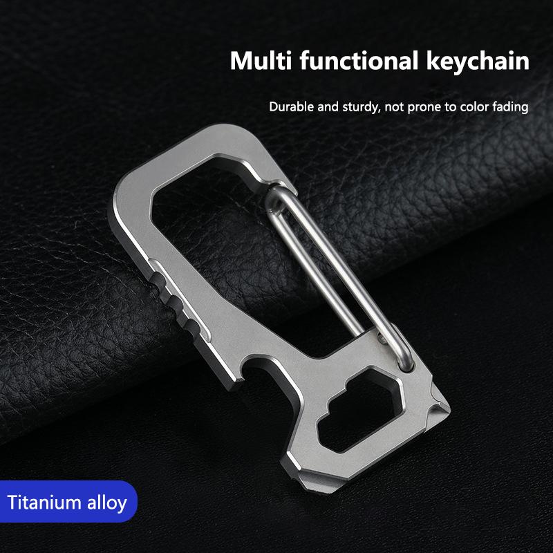 

Multifunction Tc4 Titanium Buckle Waist Buckle Edc Keychain Accessories Car Keyring Bottle Opener Screwdriver Outdoor Tool 1