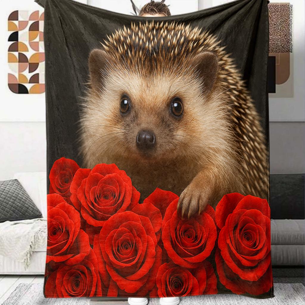 1 шт. Фланелева ковдра з мультяшним принтом, Висока якість, Зручна для всіх сезонів, Декор для дому, Тепло та затишок, Ідеальний подарунок на Різдво, День народження