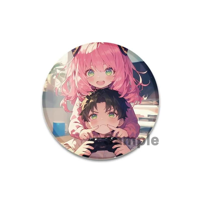 32/44/58mm SPY X FAMILY Enamel Pin Cute Anime Brooches Anya Forger Damian Lapel Pins Cartoon Badge Backpack Hat Jewelry Accessories Gift