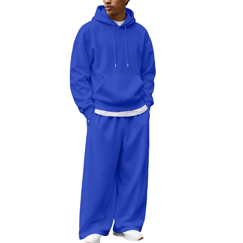 Ensemble sweat à capuche zippé et pantalon de jogging d'hiver pour homme - Tenue décontractée par temps froid