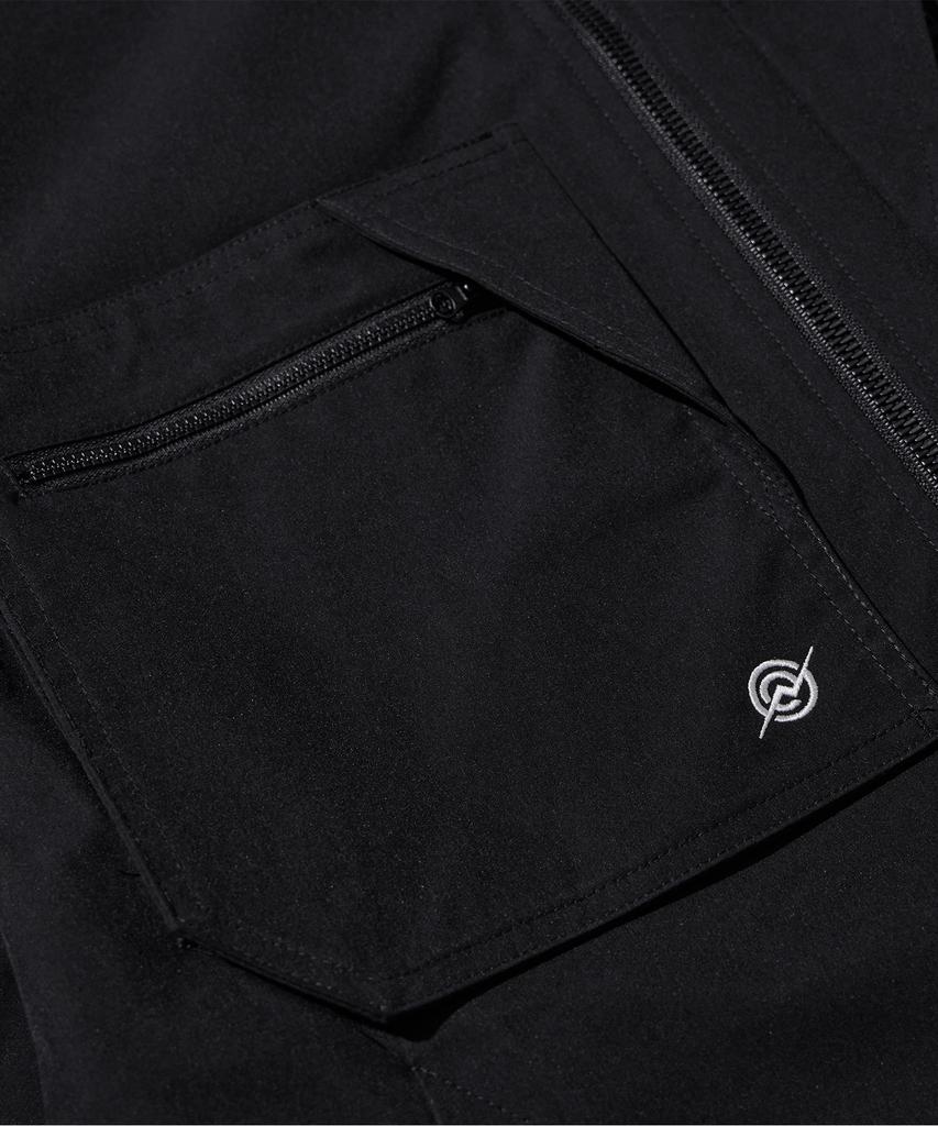 Kalapatthar Poly Cotton Zip Shirts Jacket - Black