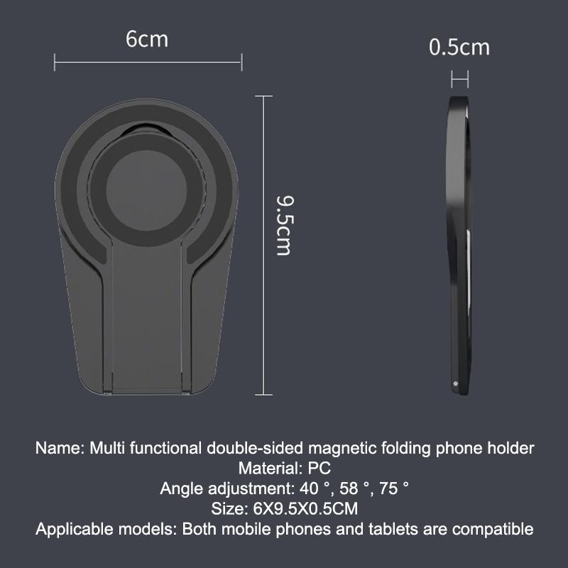 Universal Foldable Magnetic Phone Holder Rotatable Desktop Stand Double Sided Magnetic For Iphone Magsafe Samsung Car Stand