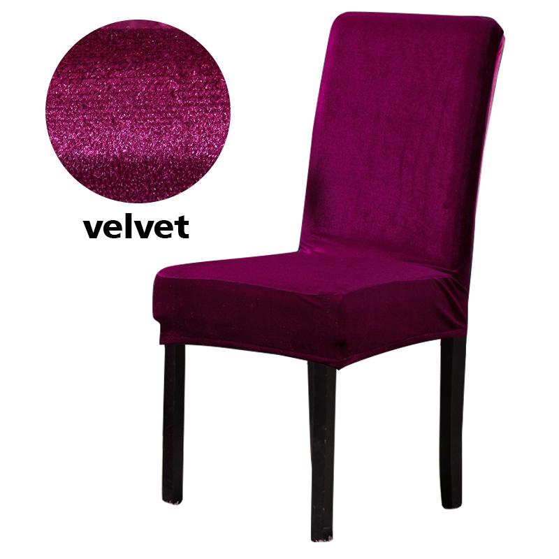 Dining Chair Cover Velvet Soft Stretch Slipcovers Dustproof Seat Cover For Wedding El Kitchen Banquet Living Room Removable