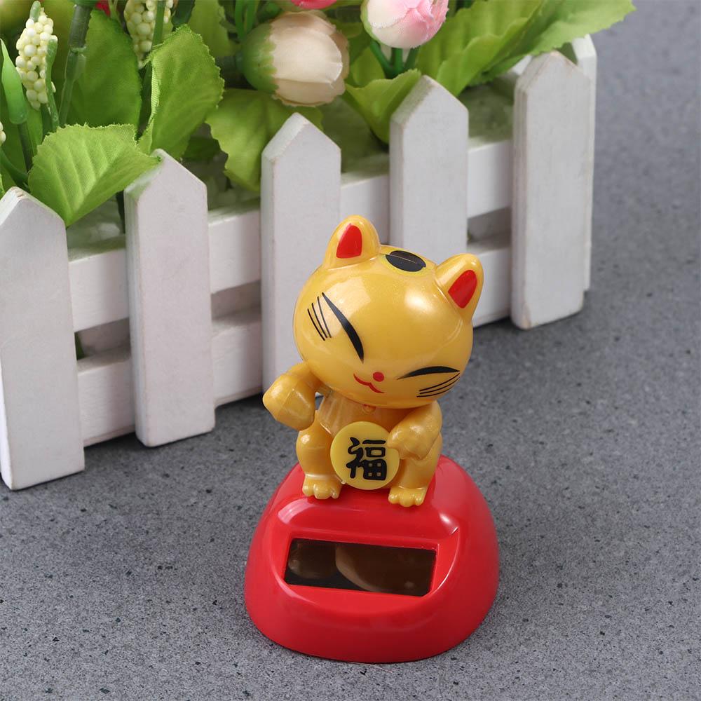 Decor Car Ornament Dancing Lucky Cat Figure Lucky Cat Model Toys Shaking Head Swing Doll Solar Toys