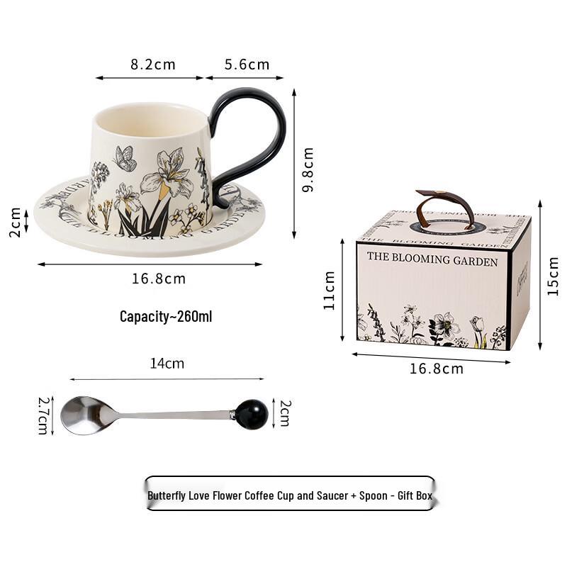 Yiceng Ceramic Coffee Cup and Saucer Set