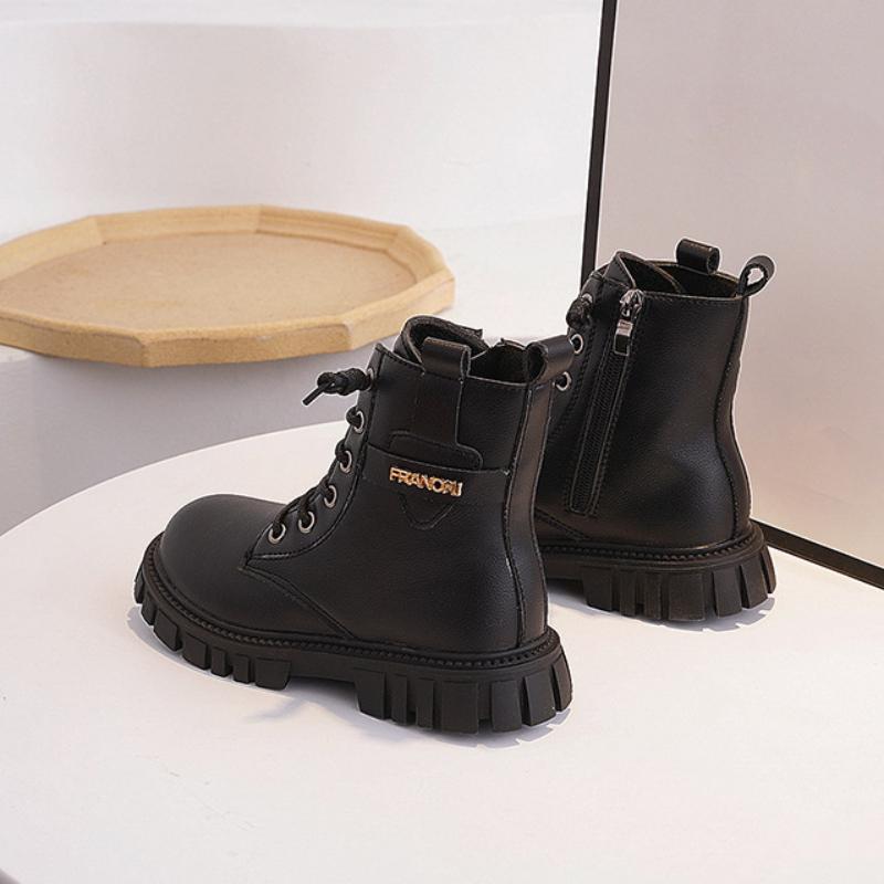 Girls' boots autumn and winter Korean version children's Martin boots, big girls' single boots, princess leather short boots