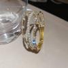 Dopamine Zirconia Heart Open Bangle: Luxurious Sweet Commuting Jewelry