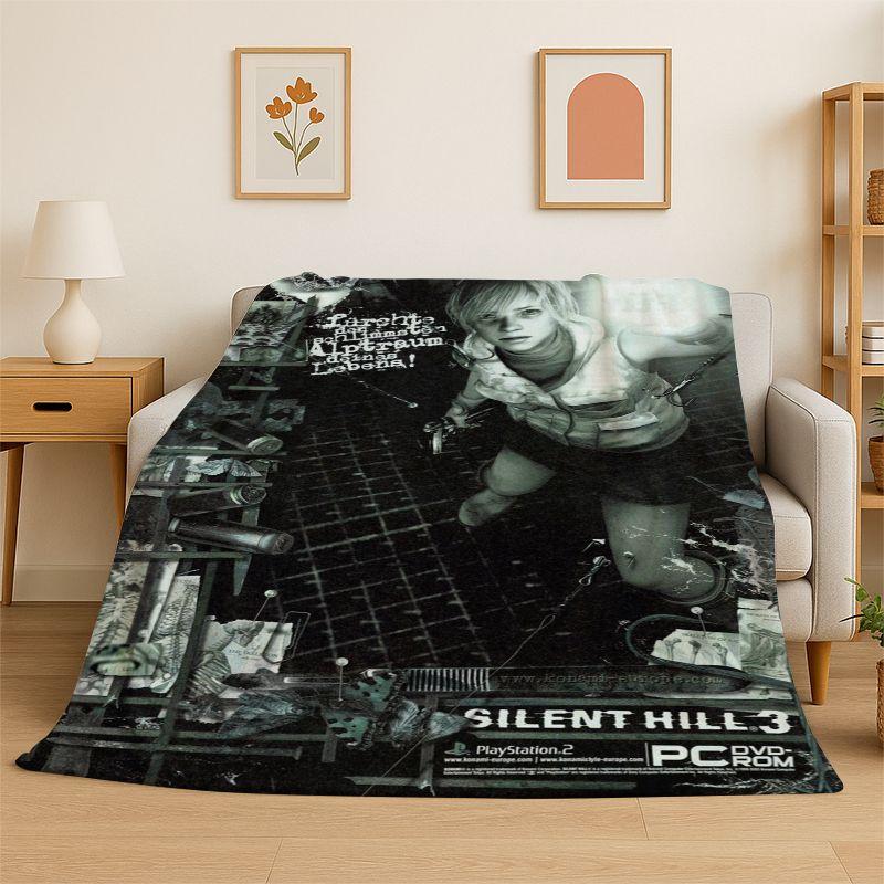 Silent Hill Horror Movie Games Flannel Blanket Soft Warm Throw Blanket for Bedroom Living Room Bed Travel Camping Picnic Gift