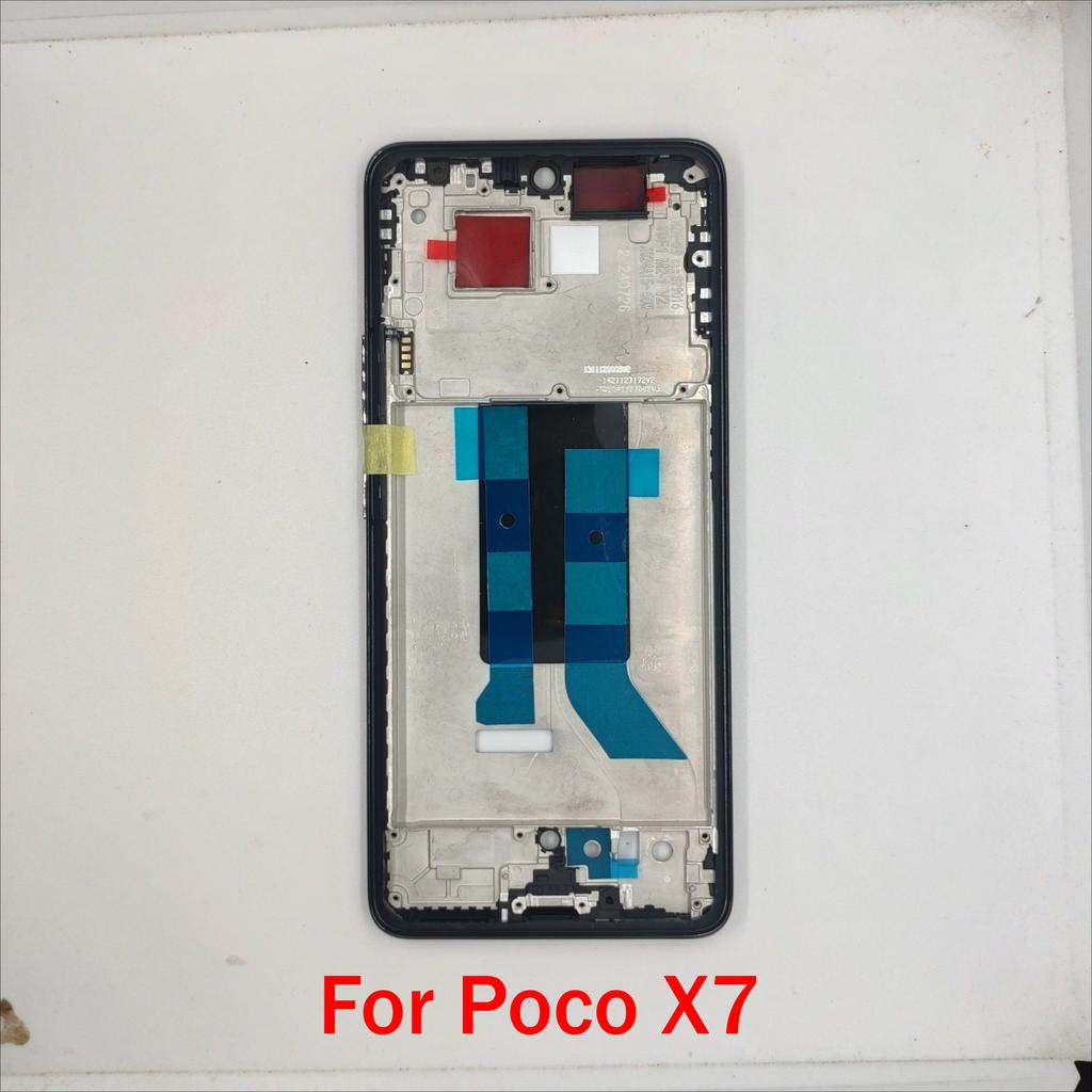 Middle Frame For Poco X7 / Pro LCD Front Frame Housing Bezel With Side Button Repair Parts