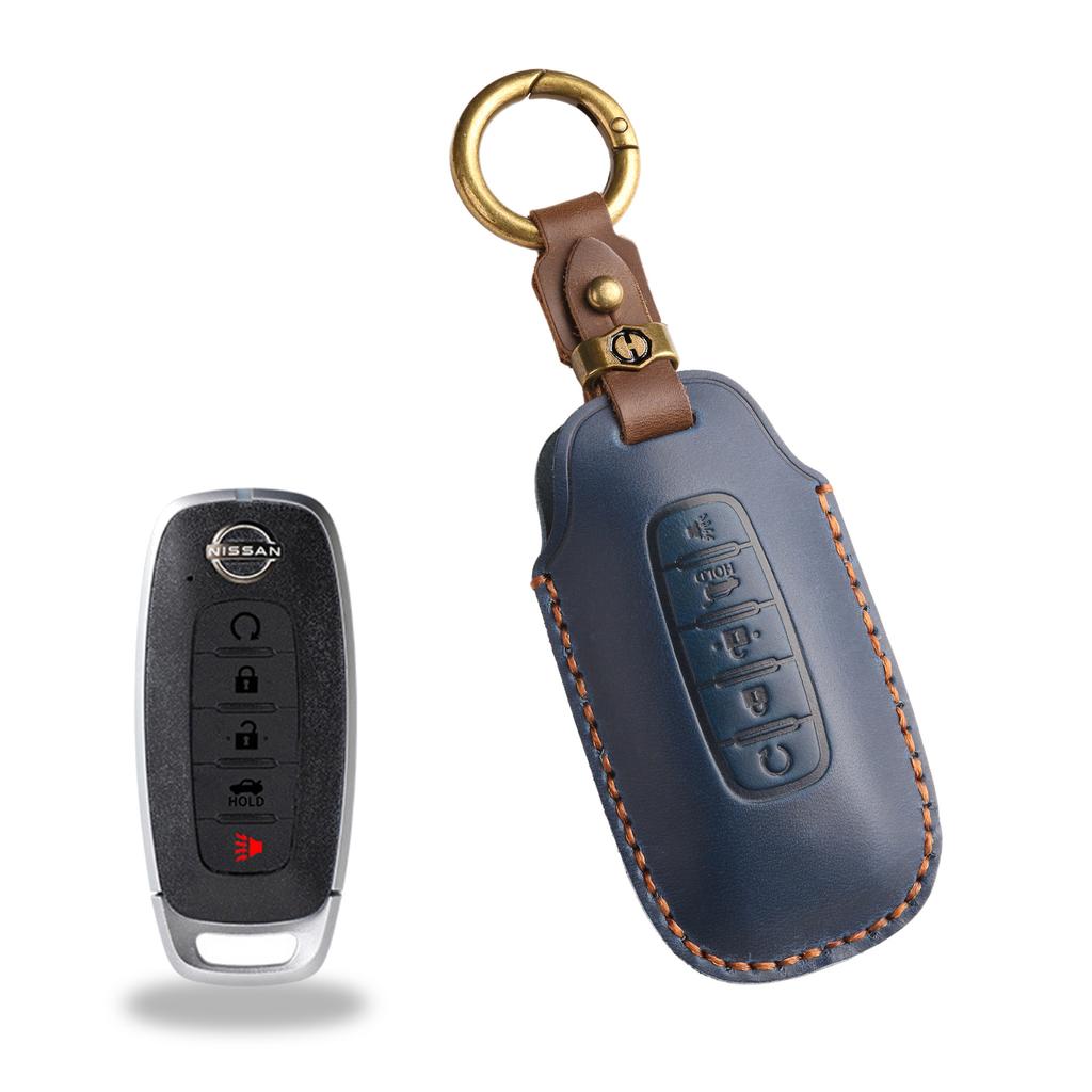 The Retro Key Cover Is Suitable For Nissan Xuanyi Teana Exploration Lu Xiaoke Qijun Jinke Genuine Leather Keychain.