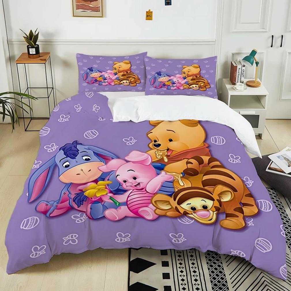 Cartoon Winnie Eeyore Duvet Cover Winnie The Pooh Bedding Set 3D Printing Home Boy Girl 2/3pcs Childrens Bedding