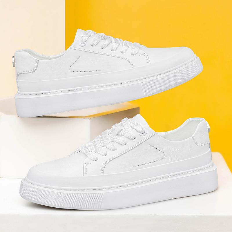 Fashion Genuine Leather Mens Casual Shoes Sneakers Classic Male Vulcanize Shoes Fashion Tenis Masculino New Design Skateboard Footwear