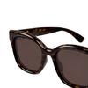 GUCCI Brand Logo Design Injection Molded Plastic Square Sunglasses Women's Tortoiseshell Colour