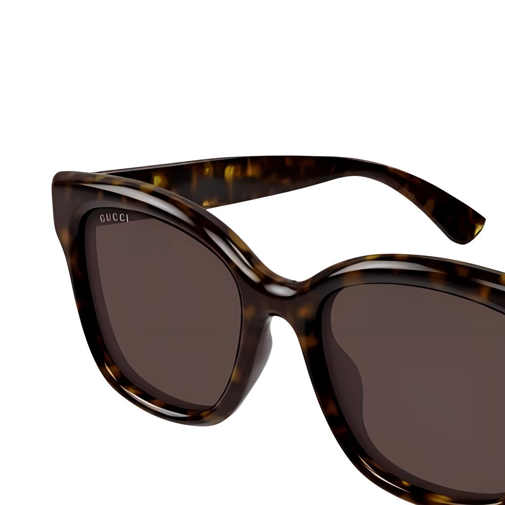 GUCCI Brand Logo Design Injection Molded Plastic Square Sunglasses Women's Tortoiseshell Colour